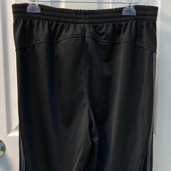 adidas Jet Black 3 Gray Stripe Athletic Track Pants Size Medium - Picture 5 of 6